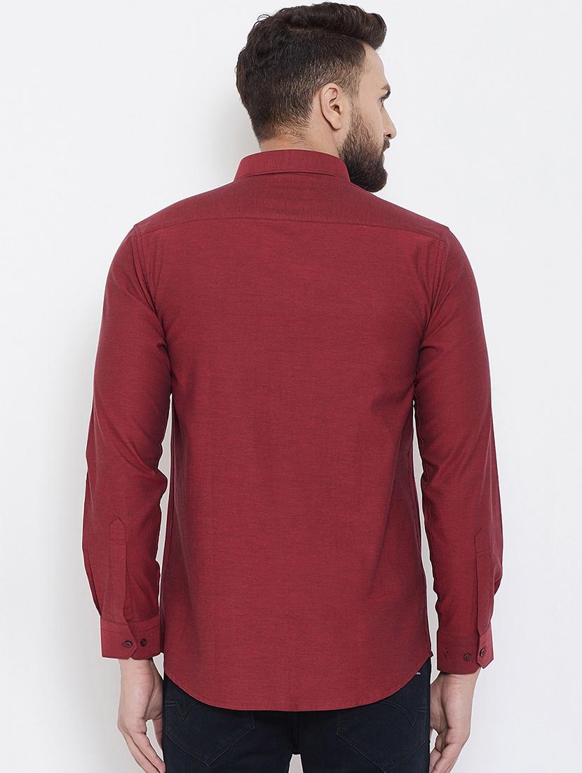 red solid casual shirt - 16539730 - Standard Image - 2