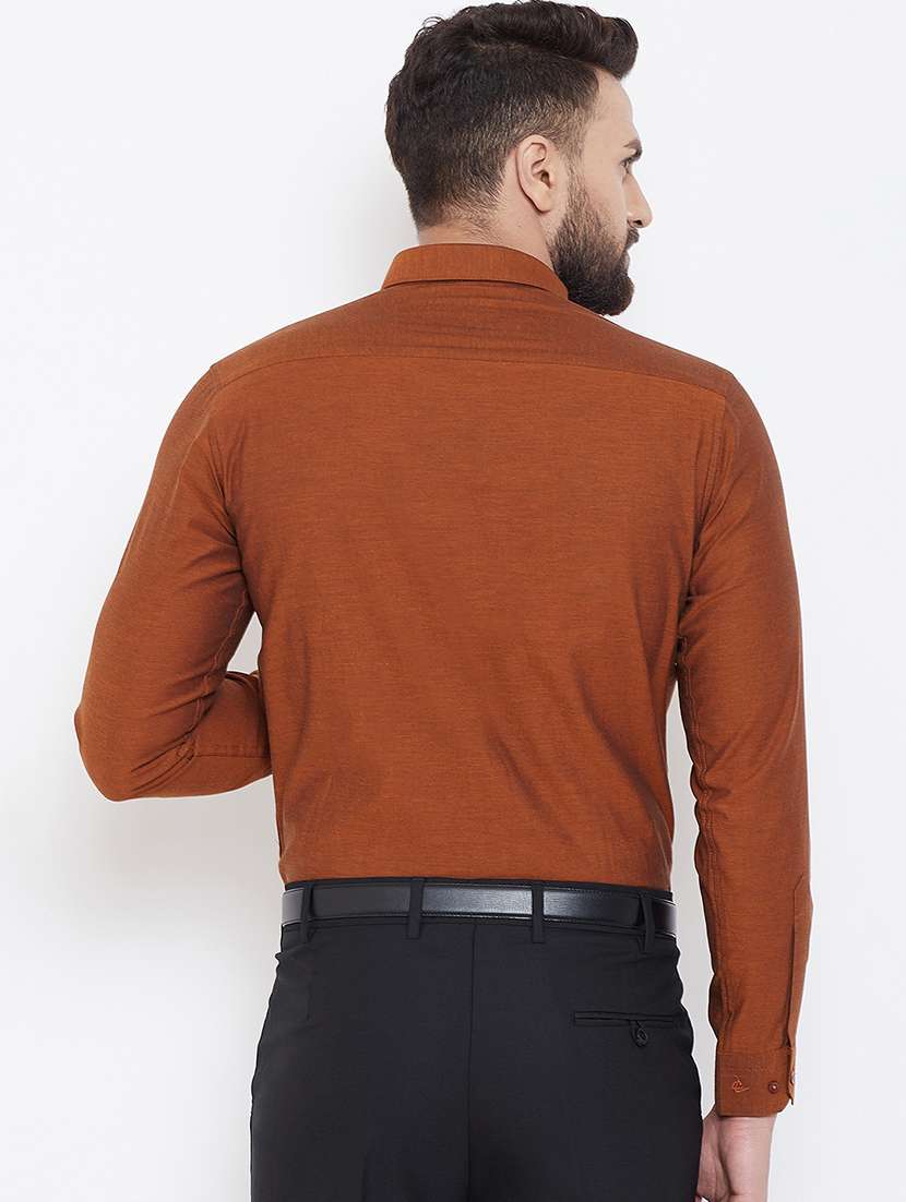 orange solid formal shirt - 16539731 - Standard Image - 2