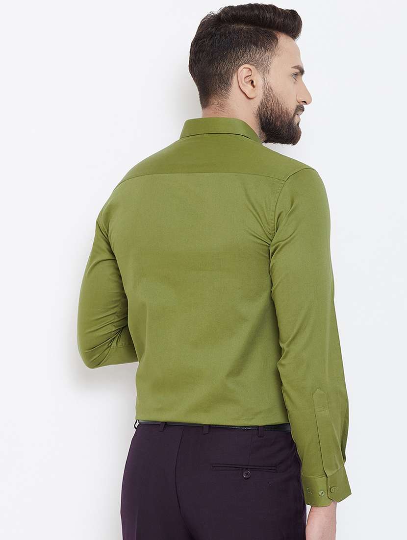 green solid formal shirt - 16539734 - Standard Image - 2