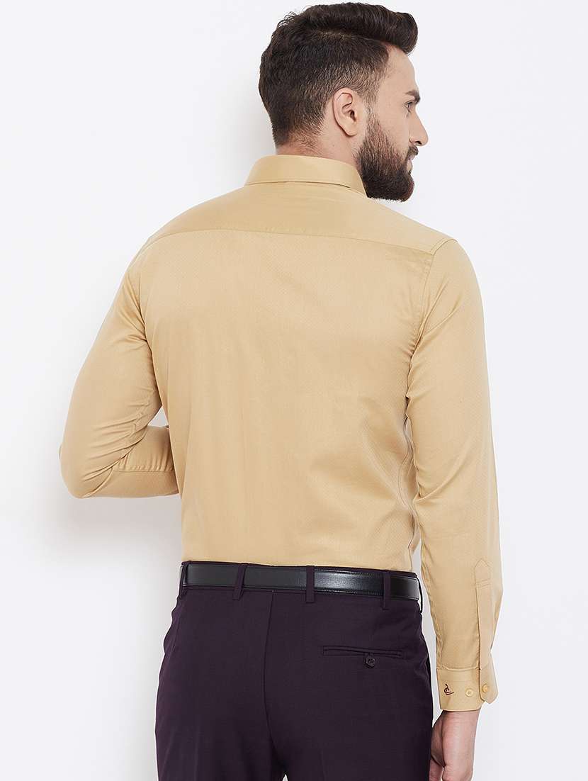 gold solid formal shirt - 16539738 - Standard Image - 2