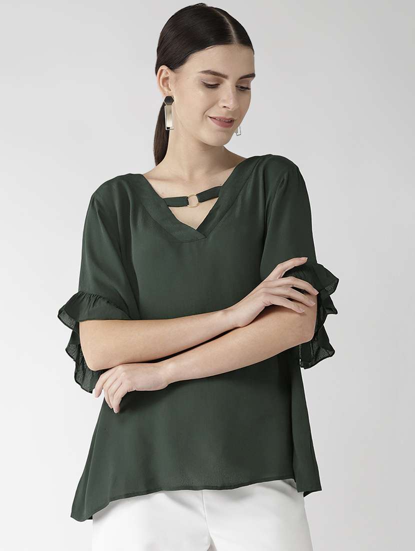 bell sleeved solid top 