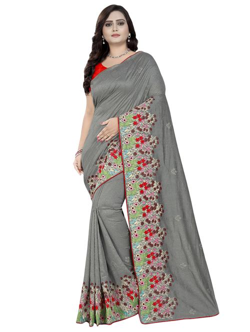 women's embroidered saree with blouse - 16543013 -  Standard Image - 0
