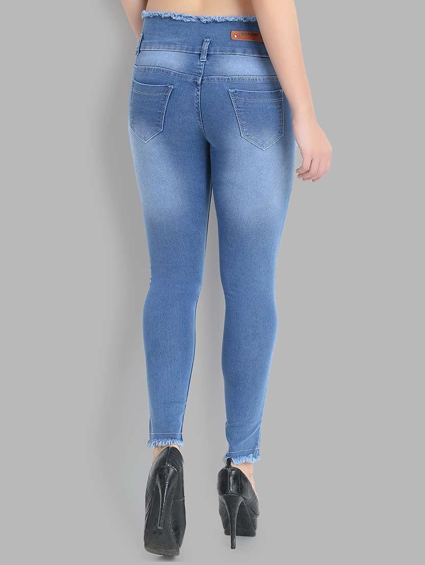 distressed button detail jeans - 16544600 - Standard Image - 2