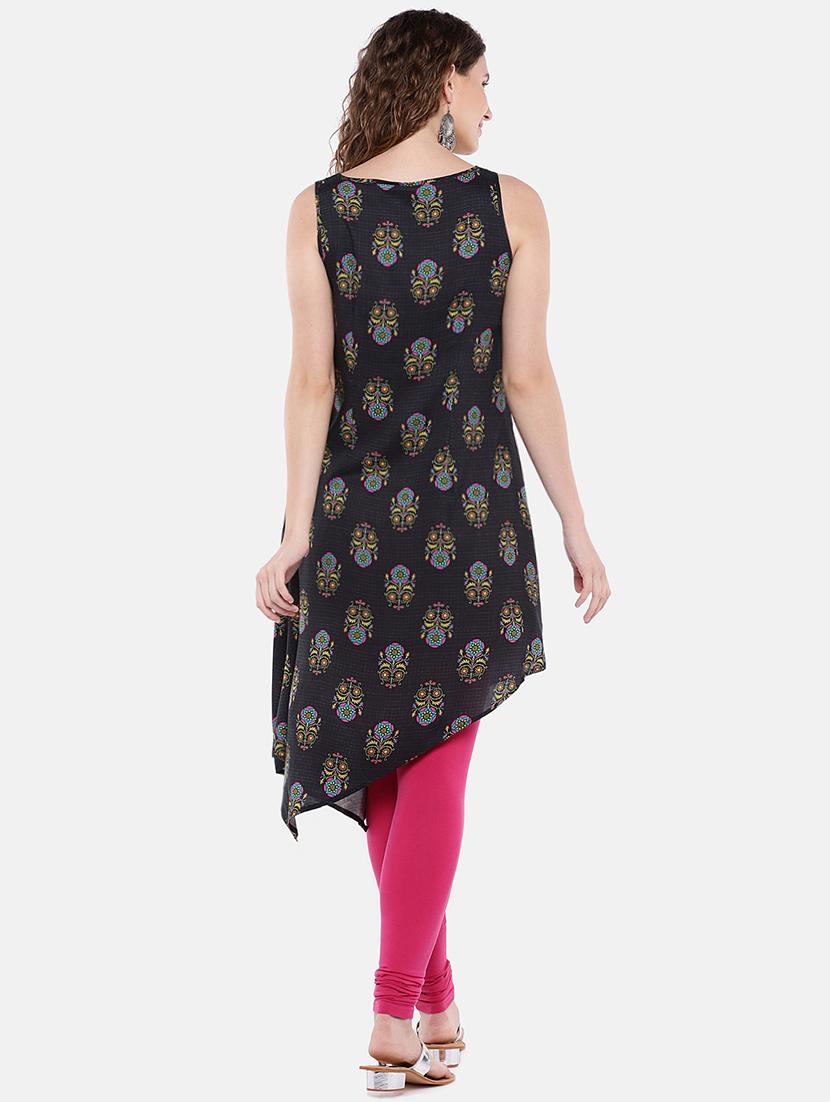 floral printed high-low a-line kurta - 16545056 - Standard Image - 2