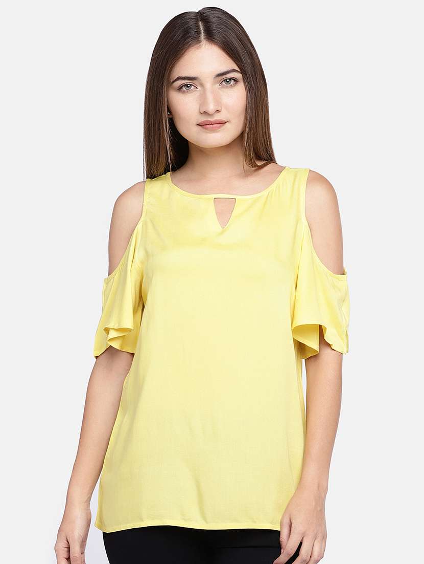 women's straight key hole neck top