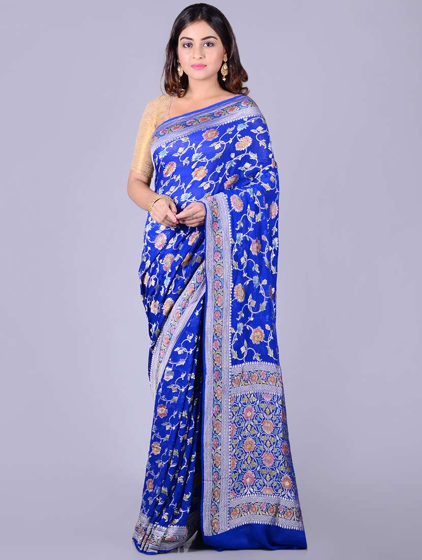 floral banarasi saree with blouse