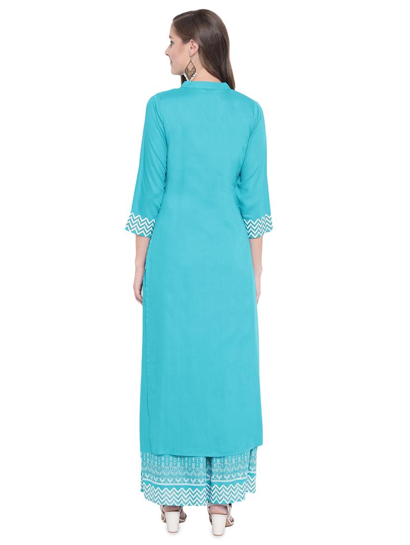 printed kurta palazzo set - 16545936 - Standard Image - 2