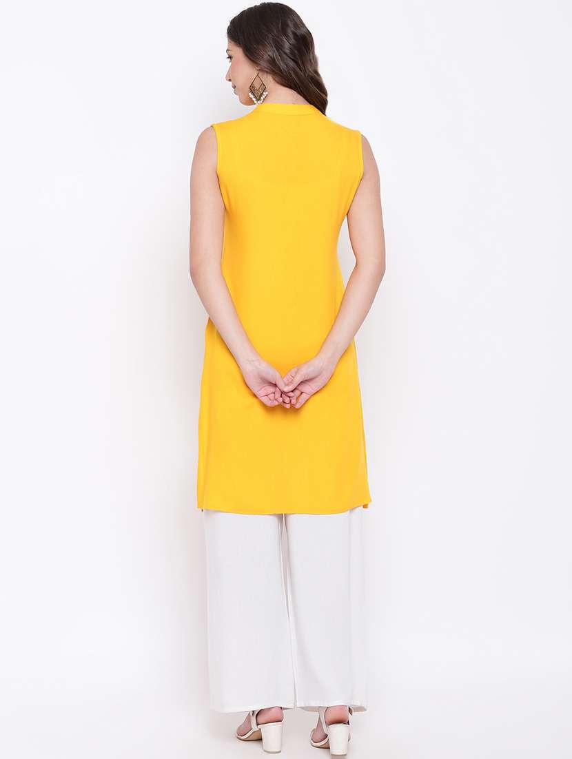 solid straight kurta - 16548054 -  Standard Image - 2