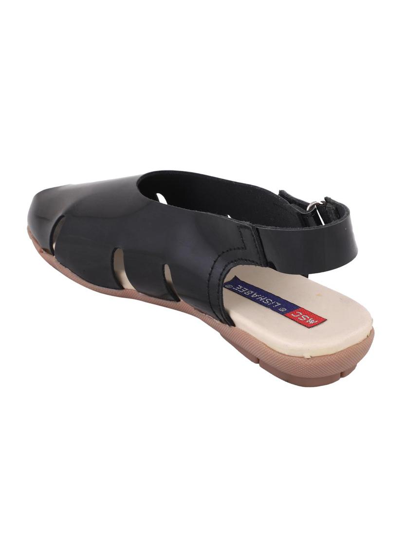 msc black leatherette back strap sandals - 16548816 - Standard Image - 2