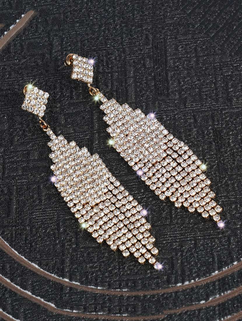 gold crystal drop earrings