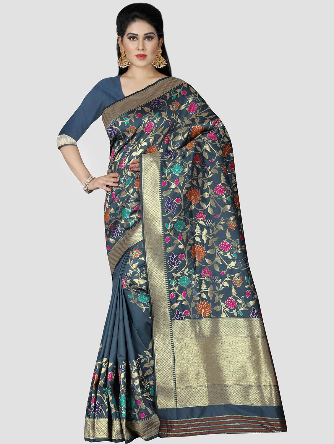 floral  woven saree