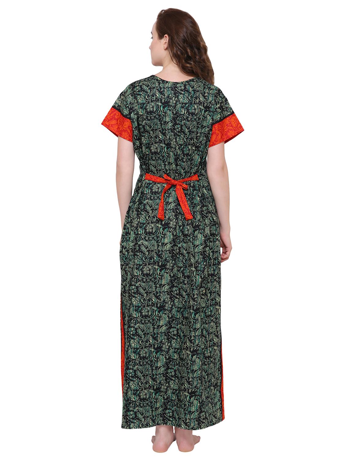 tie back printed nighty - 16550879 - Standard Image - 2