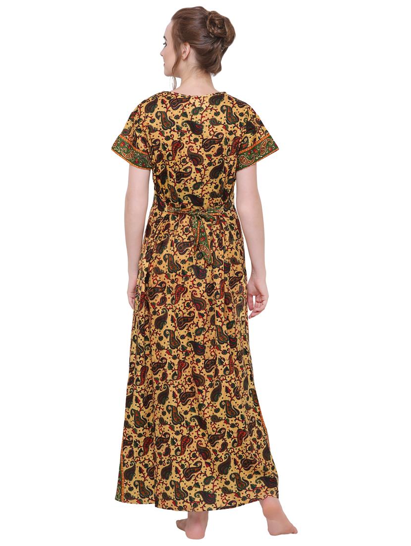 v neck tie back paisley nighty - 16550882 - Standard Image - 2
