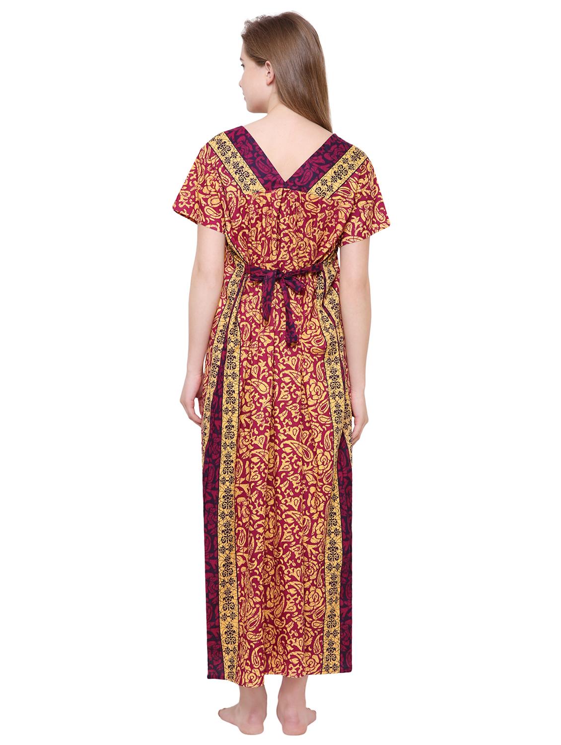 tie back block print nighty - 16550888 - Standard Image - 2