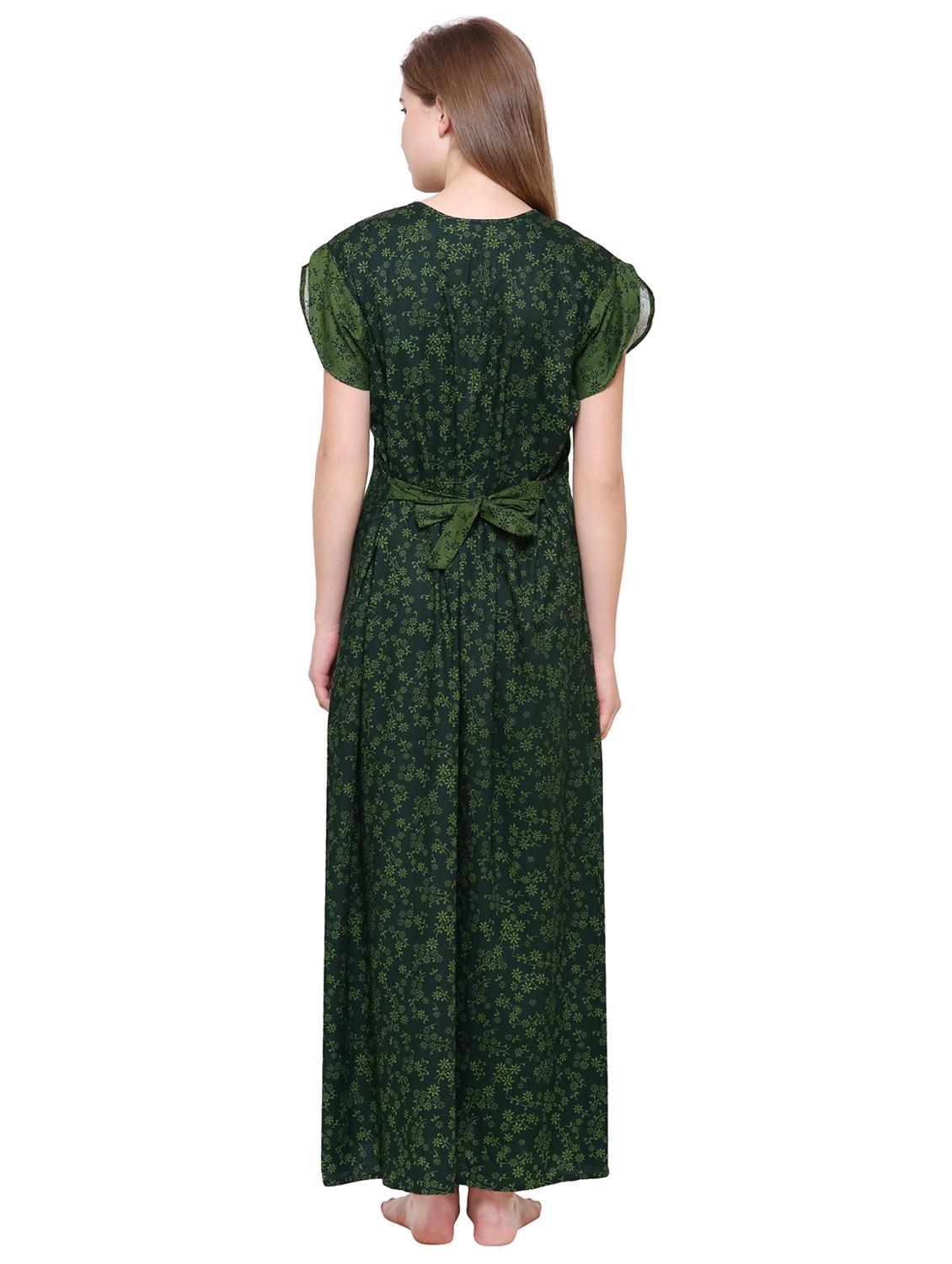 tie back printed nighty - 16550894 - Standard Image - 2