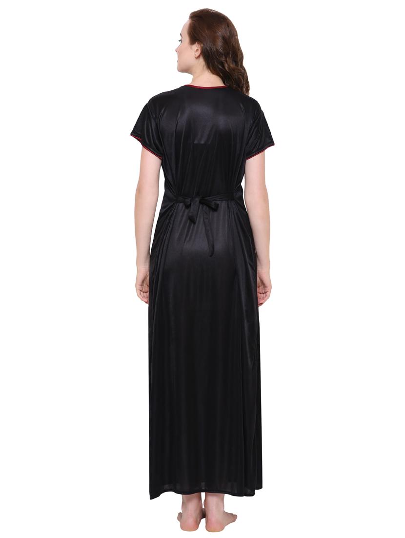 v neck tie back nighty - 16550900 - Standard Image - 2