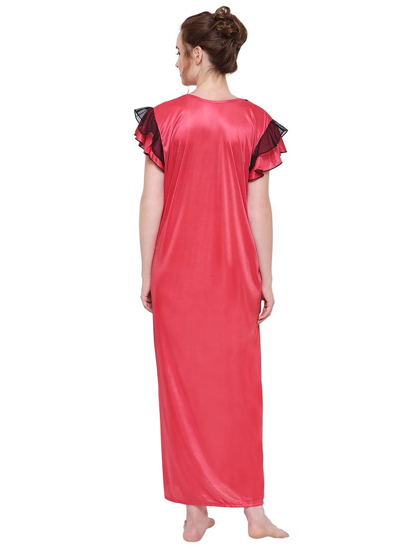 v neck ruffle sleeved nighty - 16550909 - Standard Image - 2