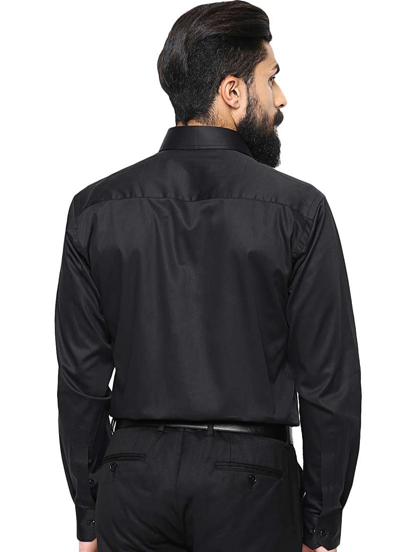 black solid formal shirt - 16552702 -  Standard Image - 2