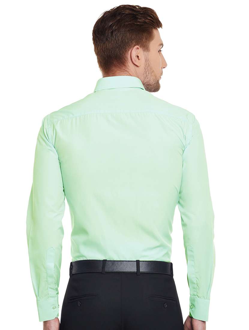 green solid formal shirt - 16552707 -  Standard Image - 2