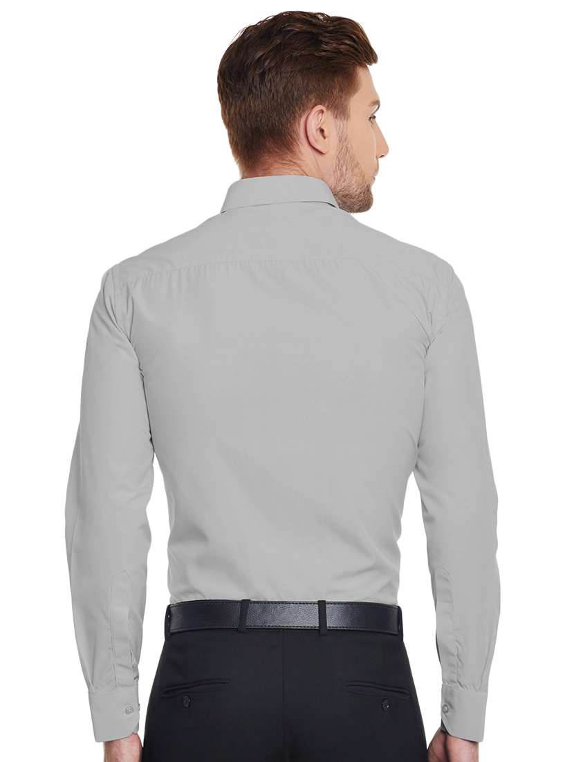 grey solid formal shirt - 16552708 -  Standard Image - 2