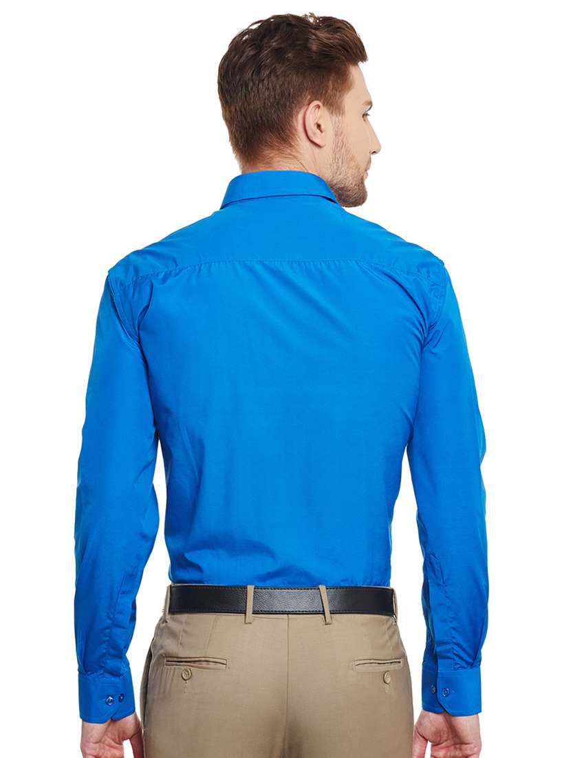 blue solid formal shirt - 16552714 -  Standard Image - 2