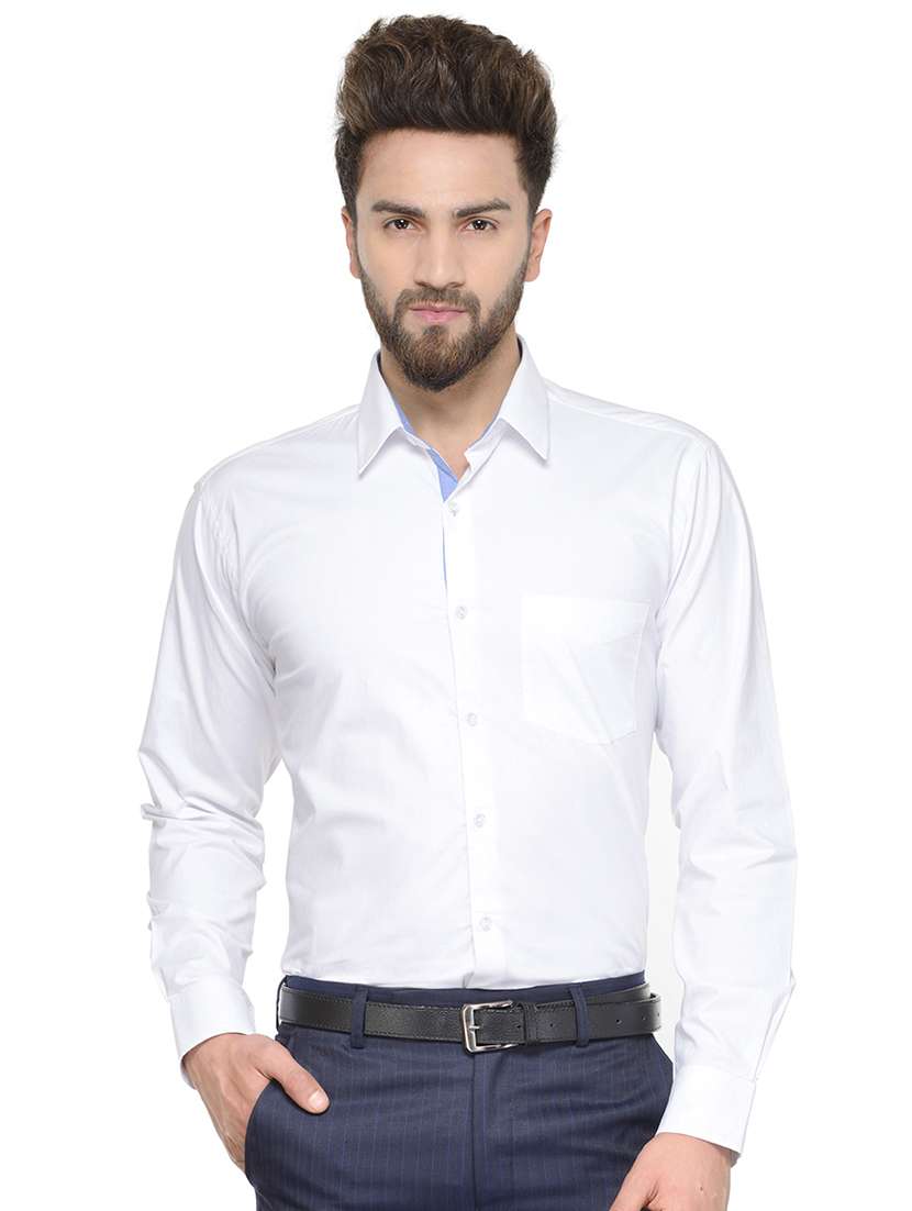 white solid formal shirt