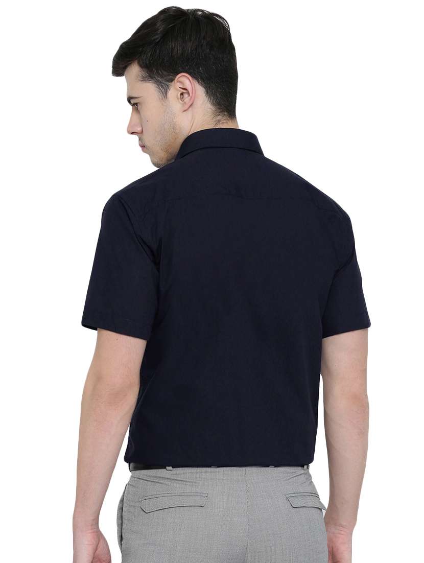 navy blue solid formal shirt - 16552754 -  Standard Image - 2