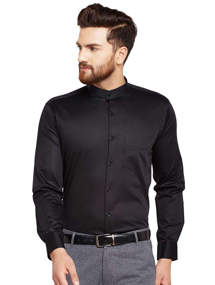 black solid formal shirt