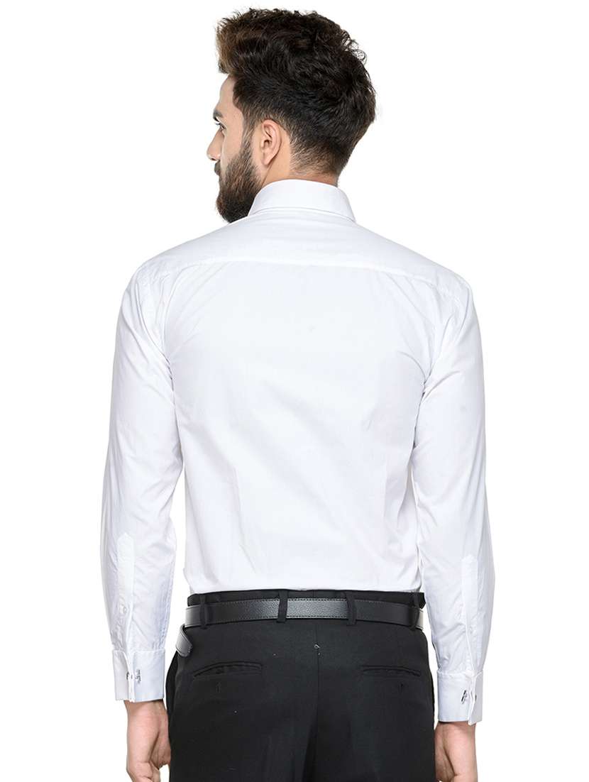 white solid formal shirt - 16552825 -  Standard Image - 2