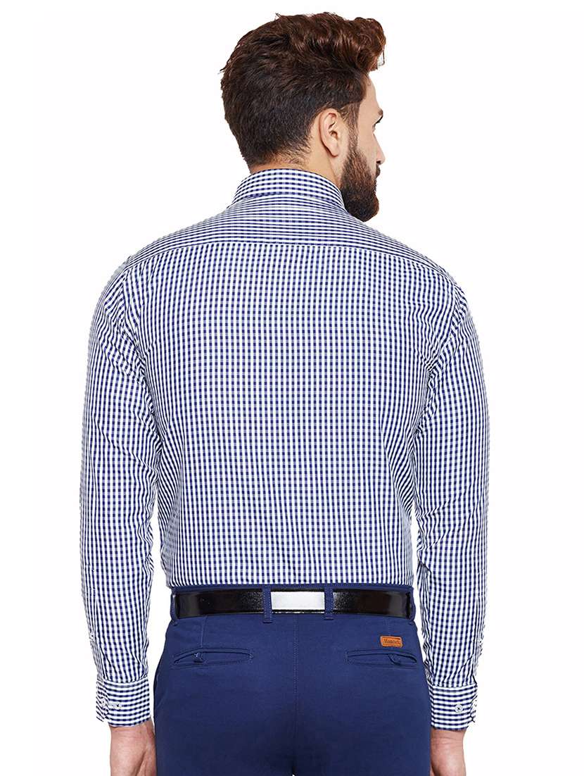 navy blue checkered formal shirt - 16552855 -  Standard Image - 2