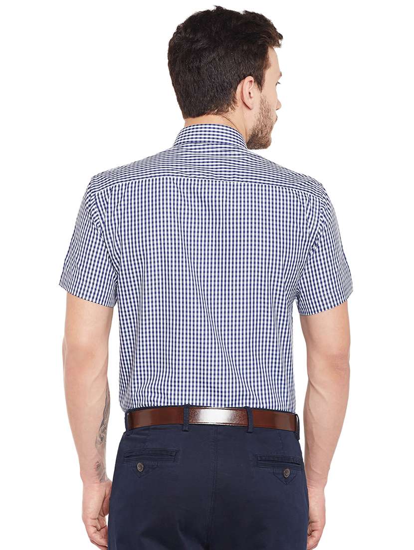 navy blue checkered formal shirt - 16552861 -  Standard Image - 2