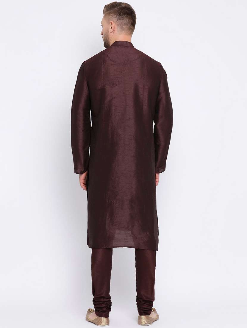 brown silk blend kurta pyjama set - 16552961 -  Standard Image - 2