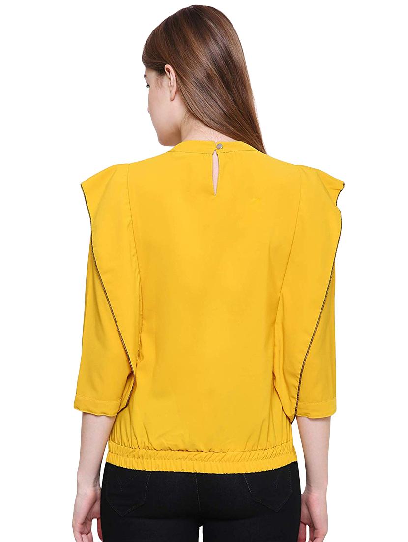 embellished contrast piping top - 16553506 - Standard Image - 2