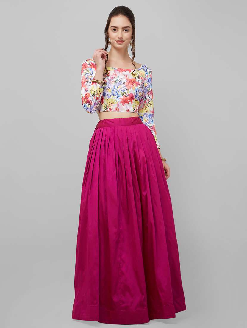 floral flared lehenga