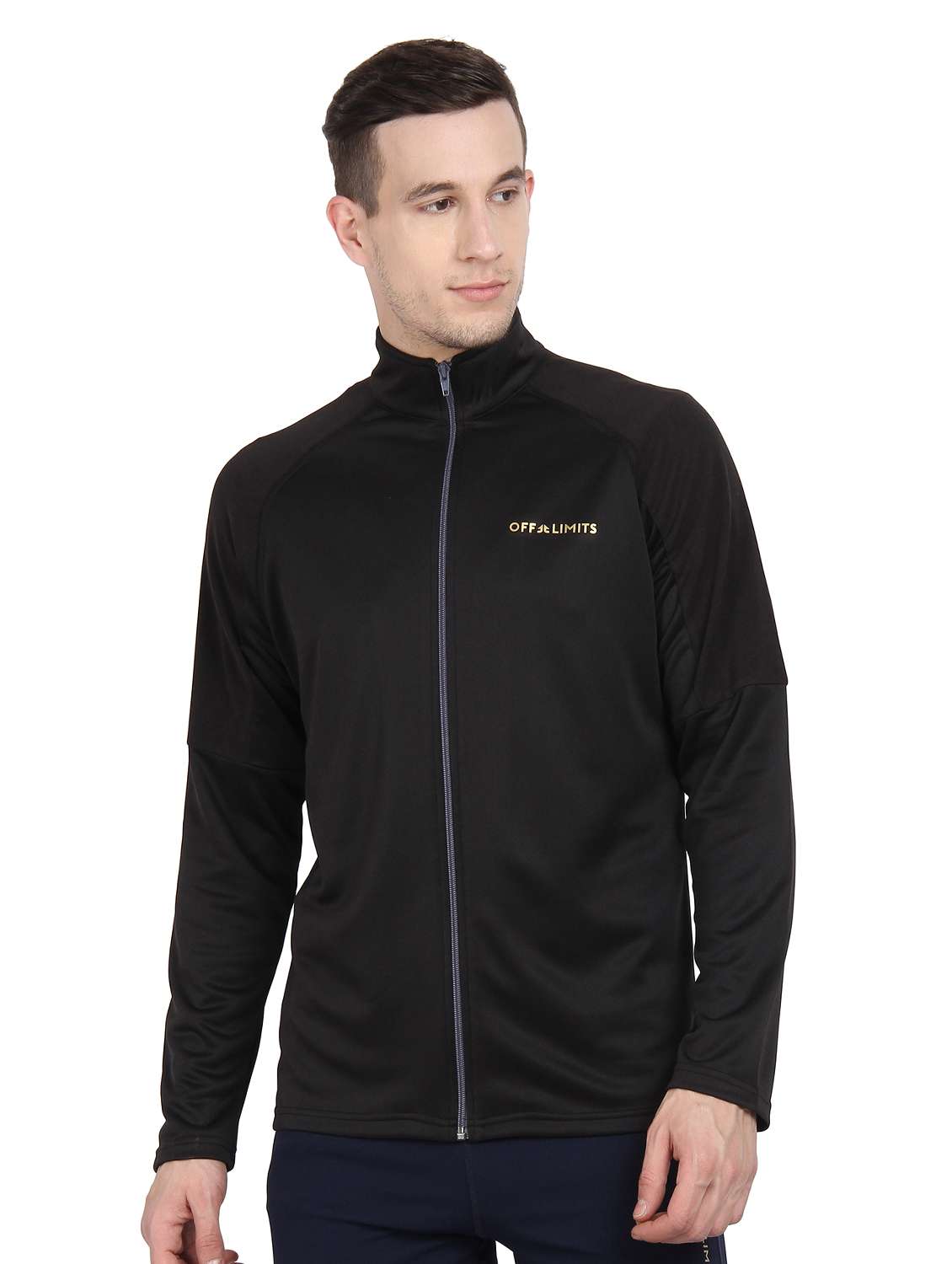 black solid casual jacket