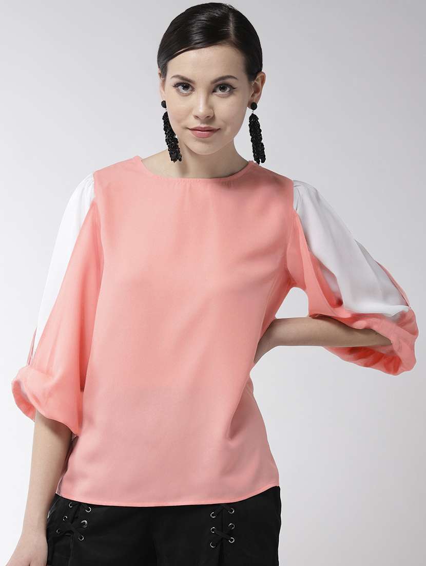 women's straight round neck top