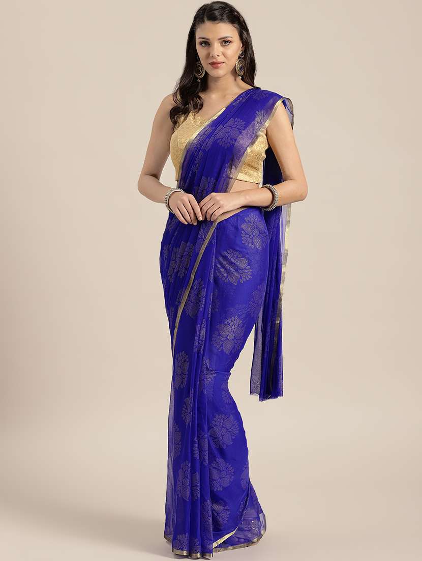 floral bordered saree with blouse