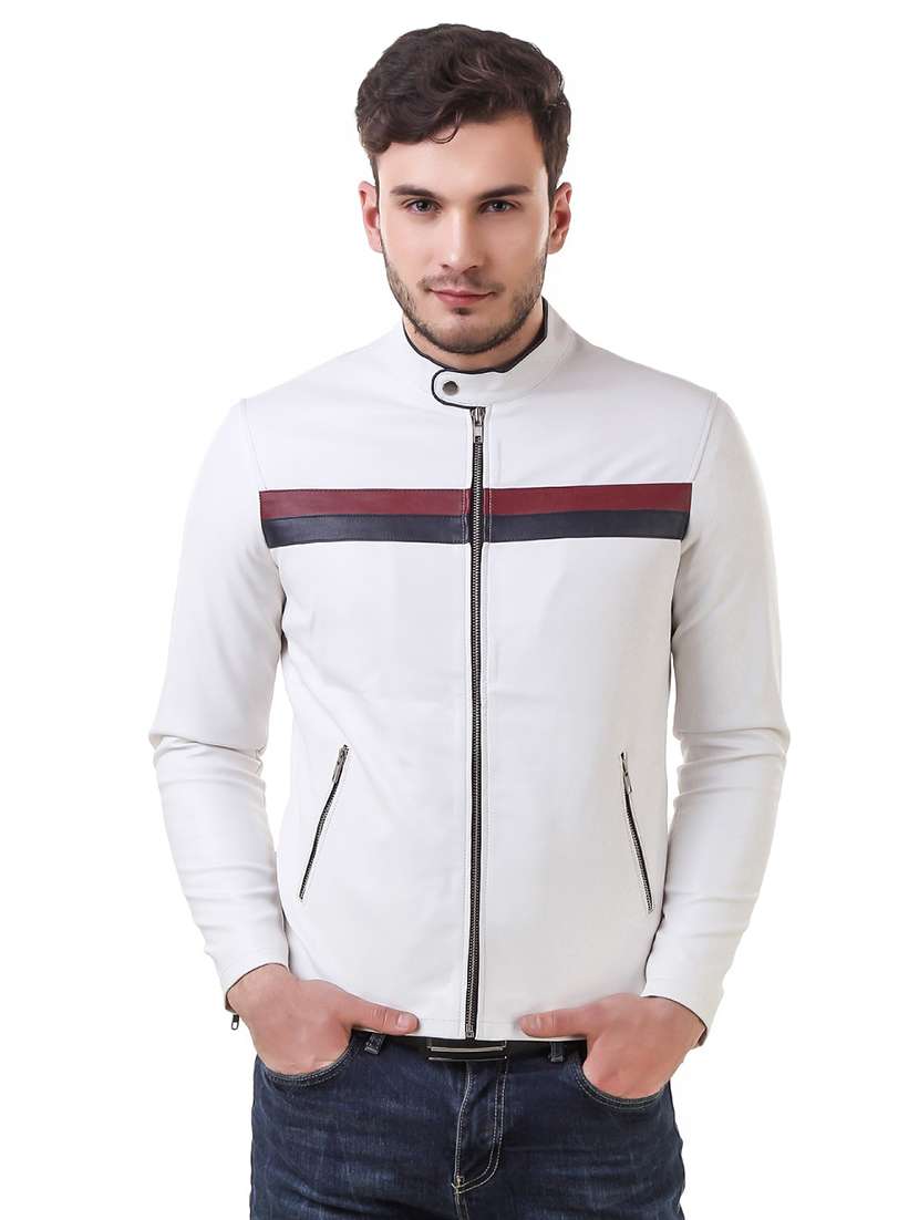 white striped biker jacket