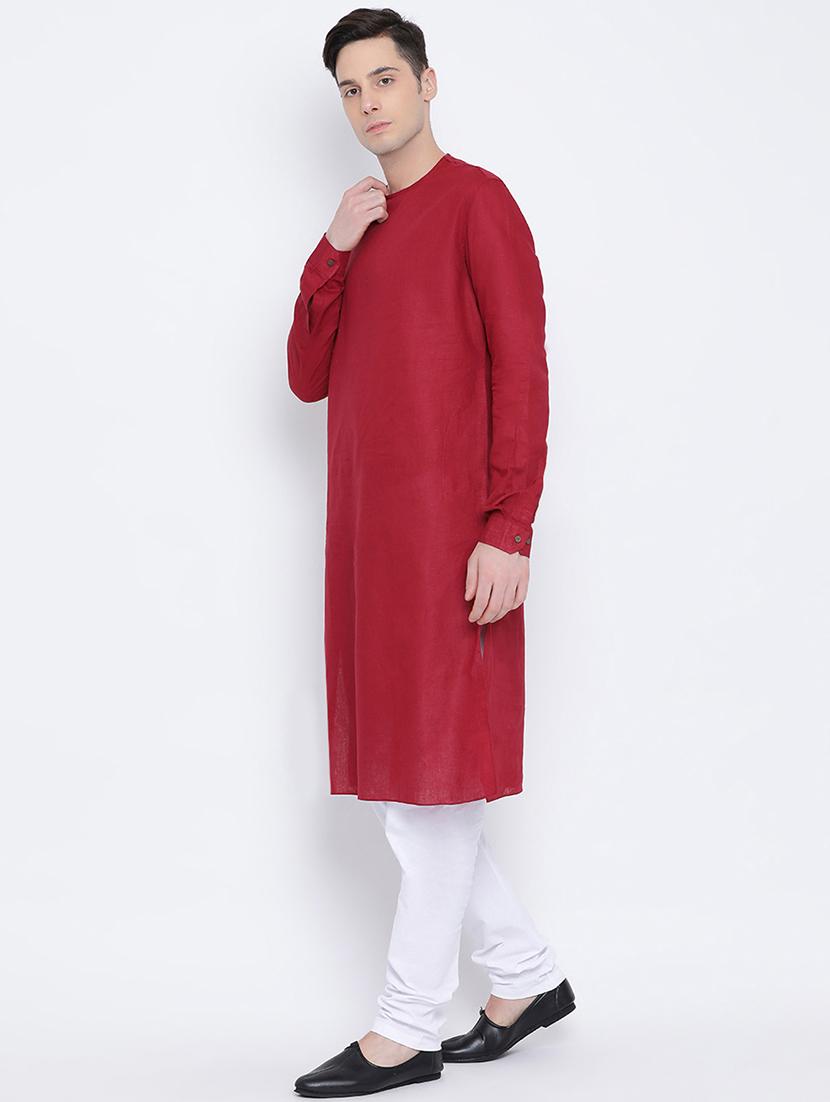 men solid kurta churidar ethnic wear set - 16562146 - Standard Image - 2