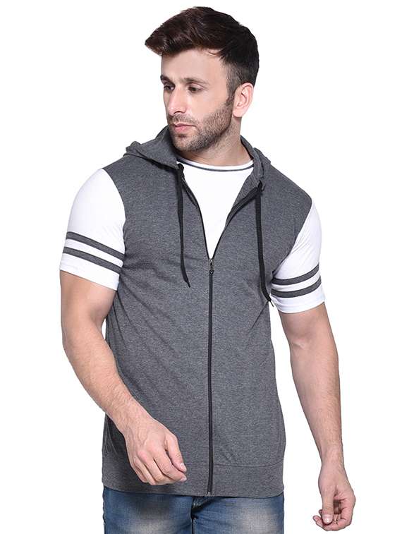 grey color block t-shirt