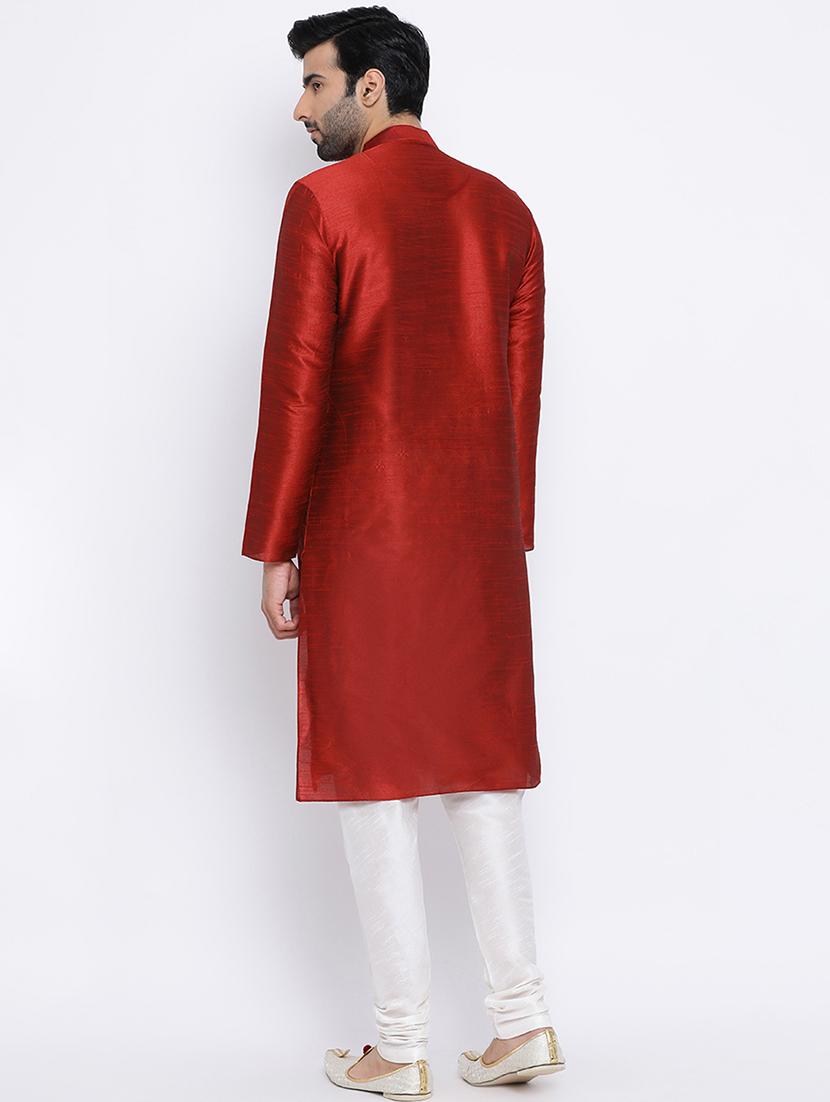red solid long kurta - 16562523 - Standard Image - 2