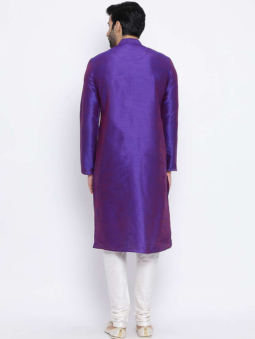 purple solid long kurta - 16562525 -  Standard Image - 2