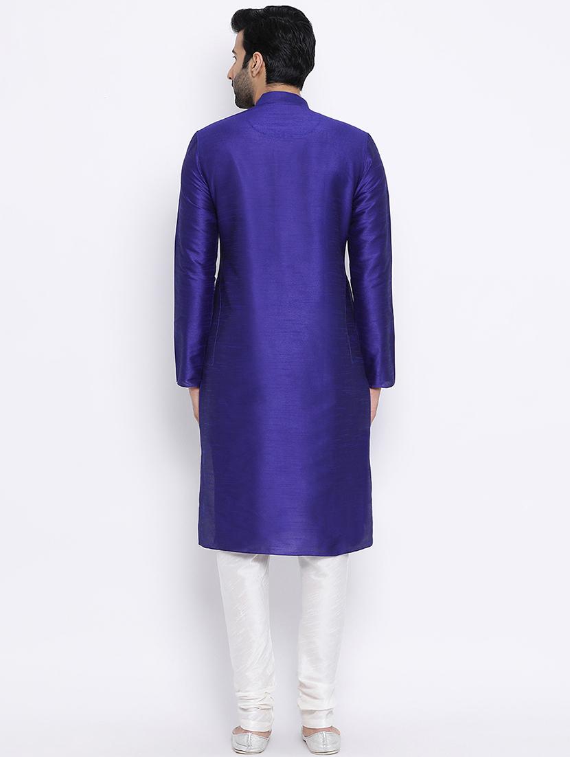 blue solid long kurta - 16562526 - Standard Image - 2