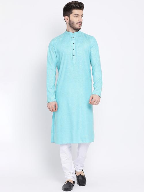 blue solid long kurta - 16562561 -  Standard Image - 0