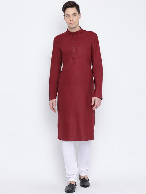 red solid long kurta - 16562573 - Standard Image - 0