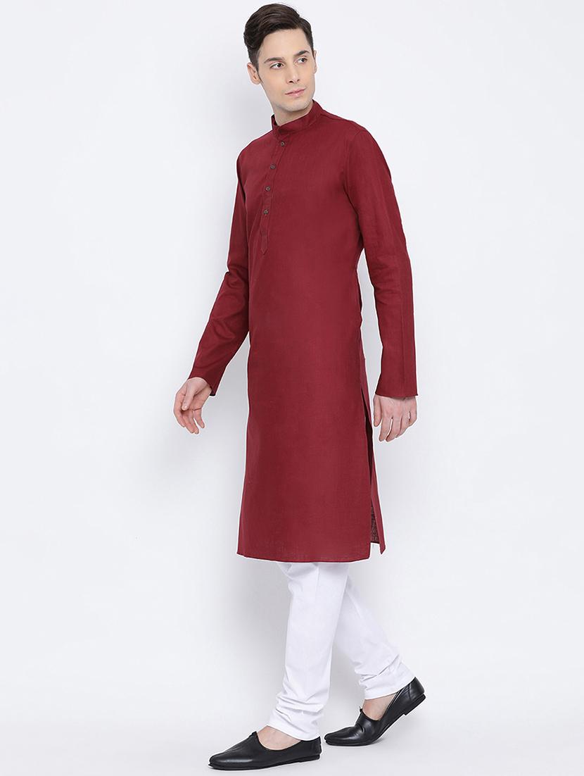 red solid long kurta - 16562573 - Standard Image - 2