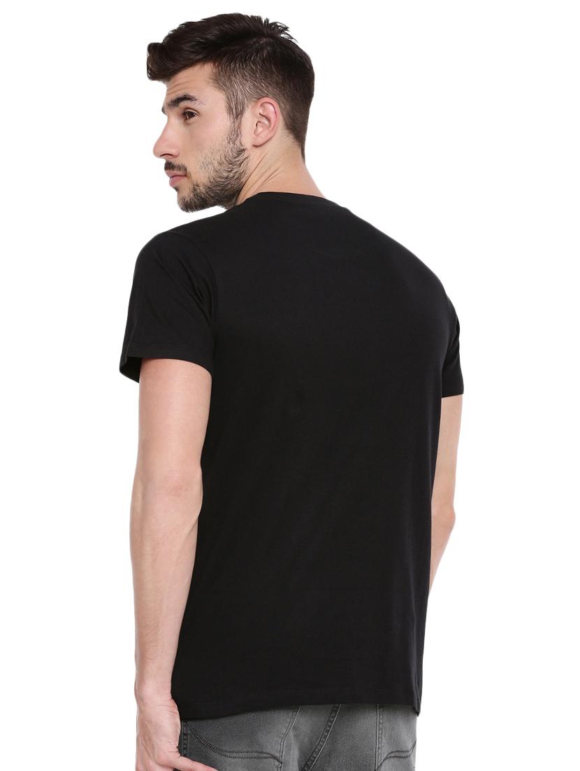 black chest print t-shirt - 16563291 - Standard Image - 2