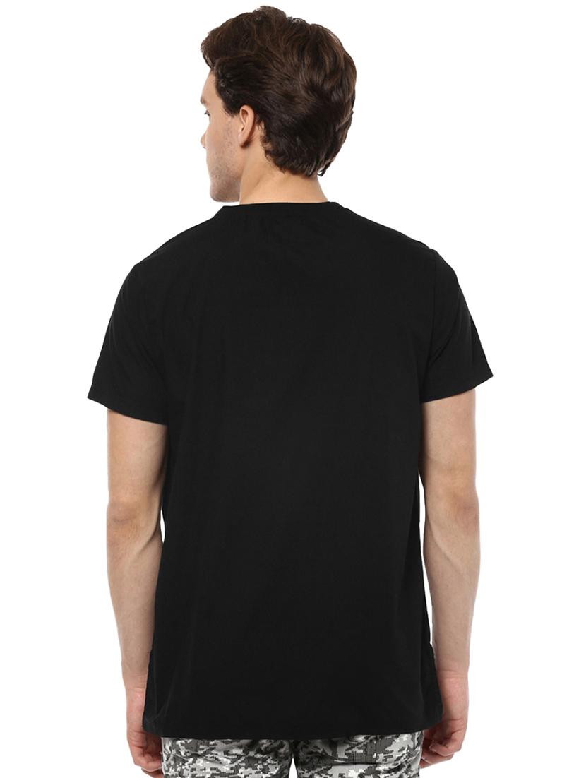 black chest print t-shirt - 16563309 - Standard Image - 2