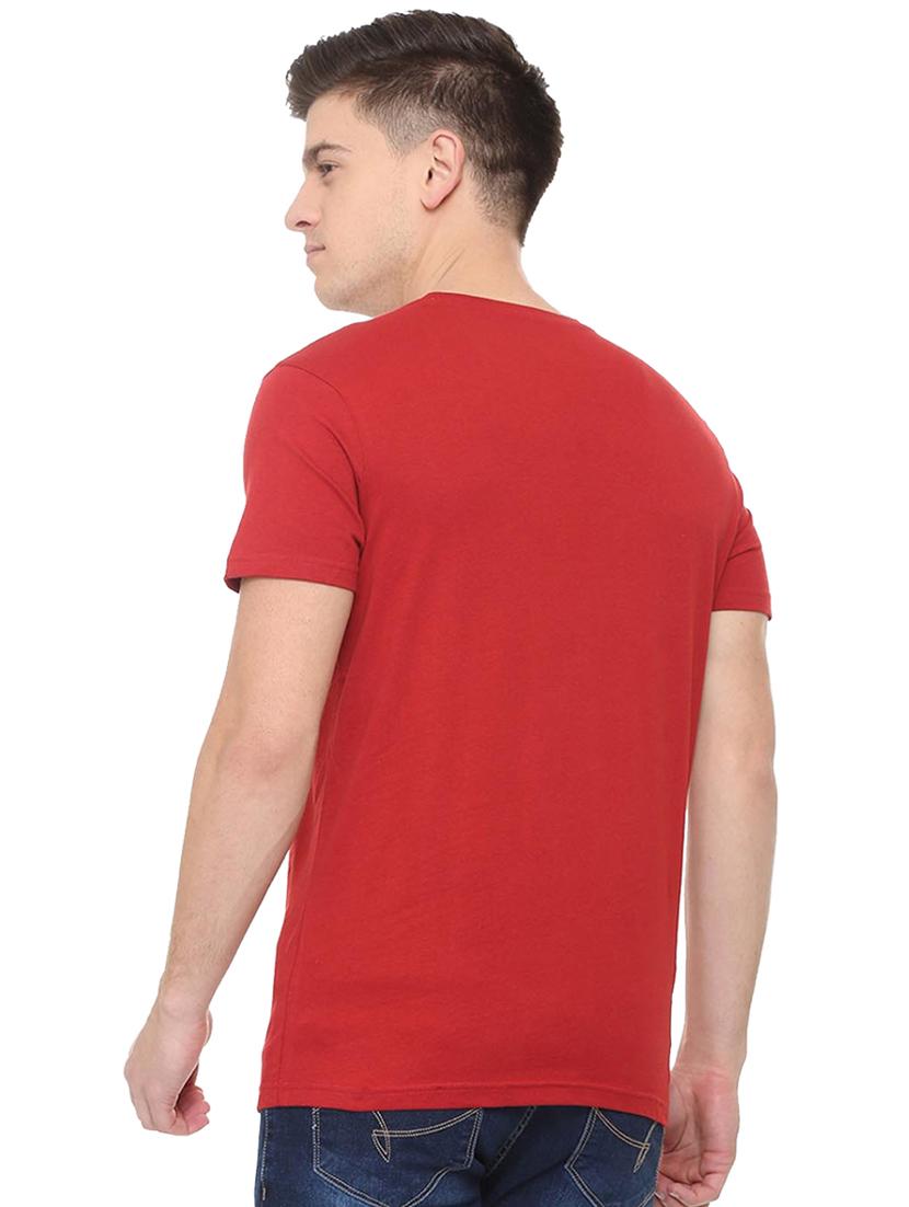 red typographic chest print t-shirt - 16563312 - Standard Image - 2