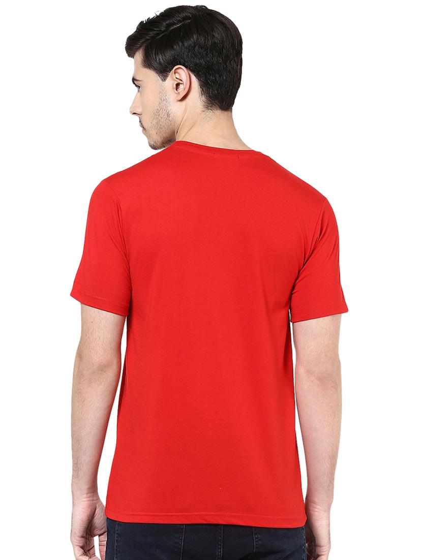 red typographic chest print t-shirt - 16563332 - Standard Image - 2